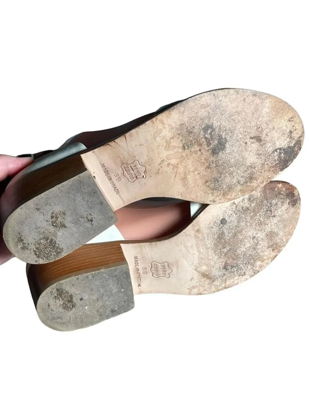Steven Alan White Leather Wander D’Orsay Sandals Block Heel Size 8